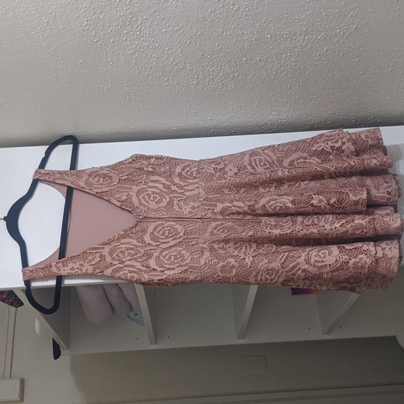 Speechless Size Small Blush Lace Skater Dress - Picture 2 of 2